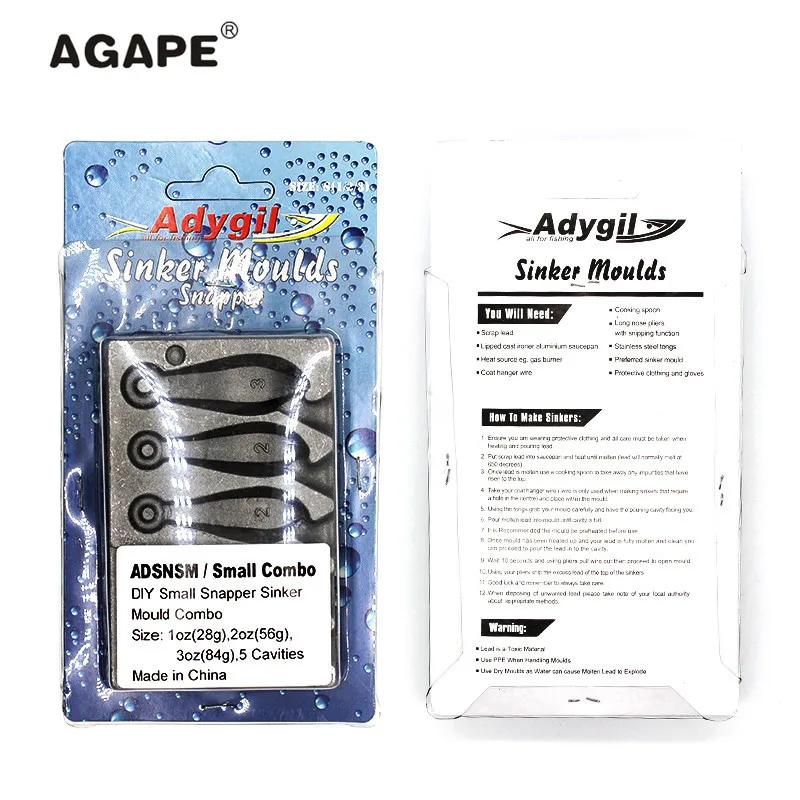 AGAPE DIY рыболовная грузила форма ADSNSM/небольшой комбинированный 28 г 56 84 5 полостей |