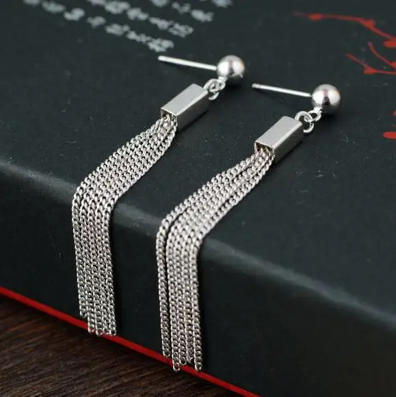 925 серебряные серьги-кисточки из чистого серебра серьги на удачу женские
