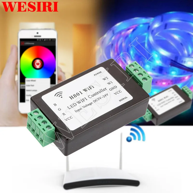 Wi Fi контроллер для светодиодсветильник ленты RGBW H801|Контролеры RGB| |