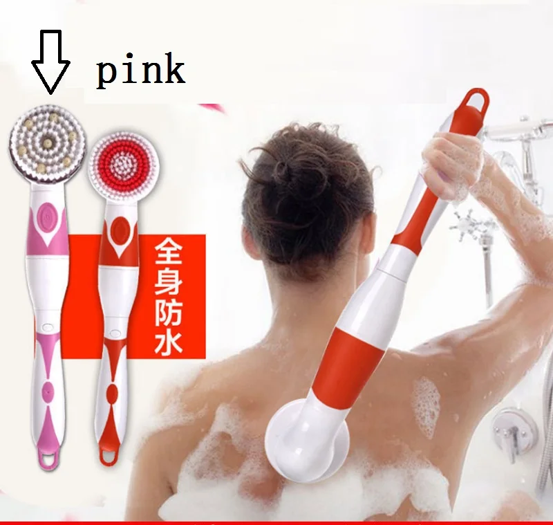 pink Мини-электромассажная щетка для чистки лица, стиральная машина, Водонепроницаемые силиконовые очищающие инструменты - Color: pink