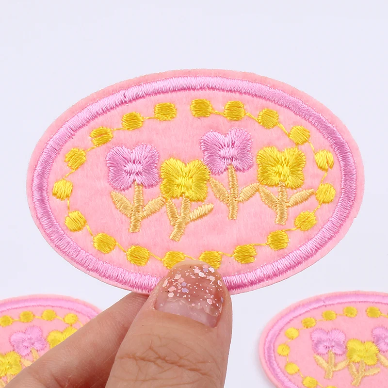 10 шт./лот DIY нашивки для одежды девочек вышитые цветочные наклейки сделай сам