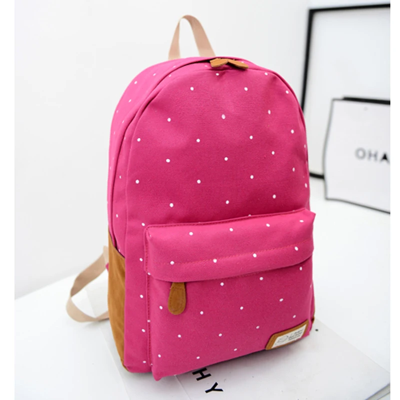 Женский тканевый рюкзак в горошек для ноутбука бесплатная доставка новинка