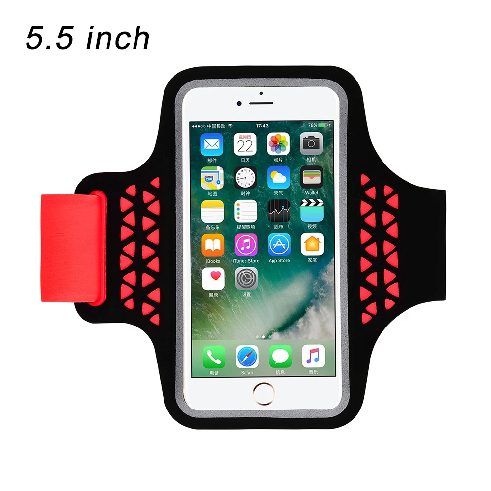XL Red Спортивные нарукавники HAISSKY для бега на руку для iPhone 11 Pro Max 10 XR XS 6 6s 7 8 Plus, чехол для нарукавника для спортзала Xiaomi Redmi Note 7 8 - Цвет: XL Red