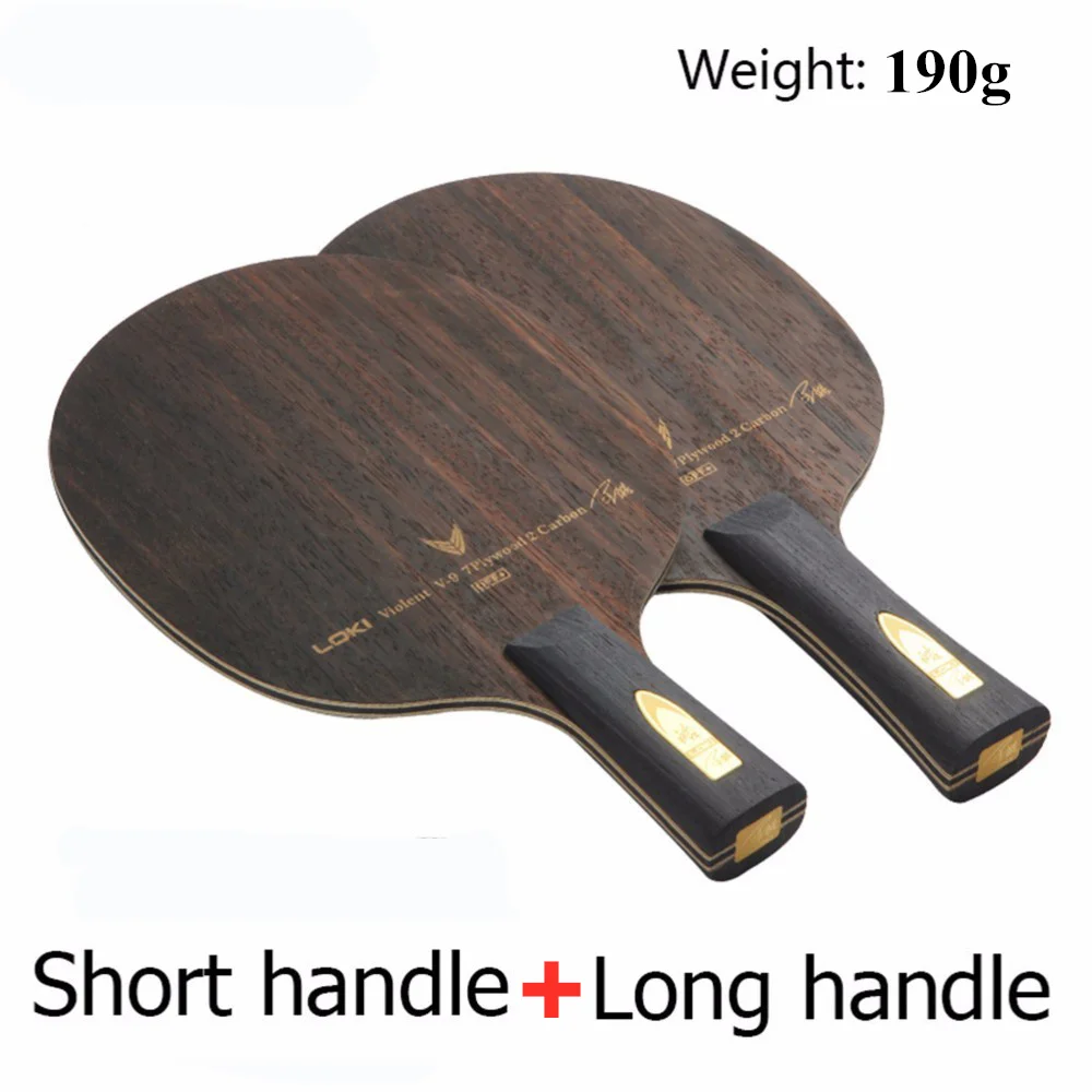 Combination handle Профессиональный LOKI Ebony углеродистая ракетка для пинг-понга, 9 слоев, ракетка для настольного тенниса, лезвие Arc offension, быстрая атака, длинная короткая ручка, V9, летучая мышь - Цвет: Combination handle