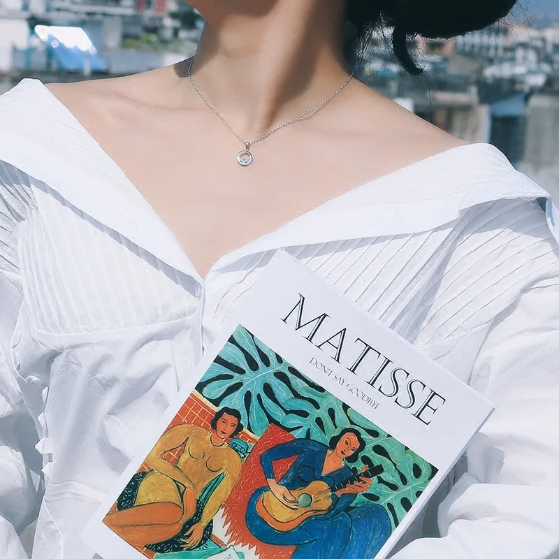 Модное ожерелье-чокер с кубическим цирконием для женщин серебряного цвета CZ