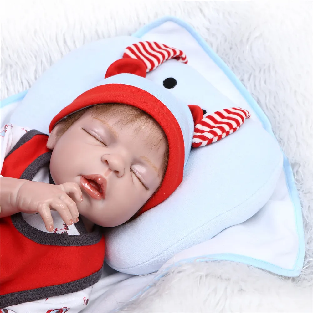 

23inch/ 57cm 100% Full Body soft Silicone Reborn Babies Dolls bebe alive cute handmade toy as birthday bonecas kids brinquedos