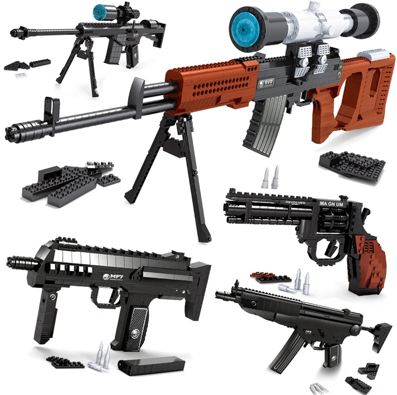 300 шт. DIY Nerfs Элитный пистолет Fiveshooter детский пистолет Модель Строительный блок Набор пластиковых игрушек комплект подарок для детей