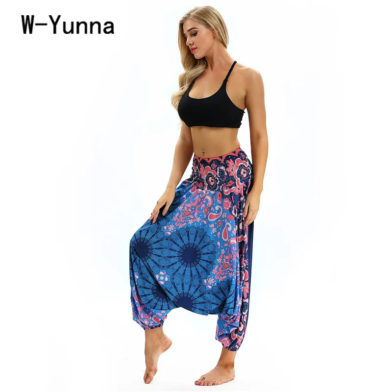 W-Yunna 2019 новые свободные модные брюки в стиле бохо женские шаровары с высокой