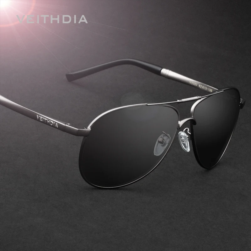 Мужские солнцезащитные очки VEITHDIA брендовые поляризационные с линзами UV400 для