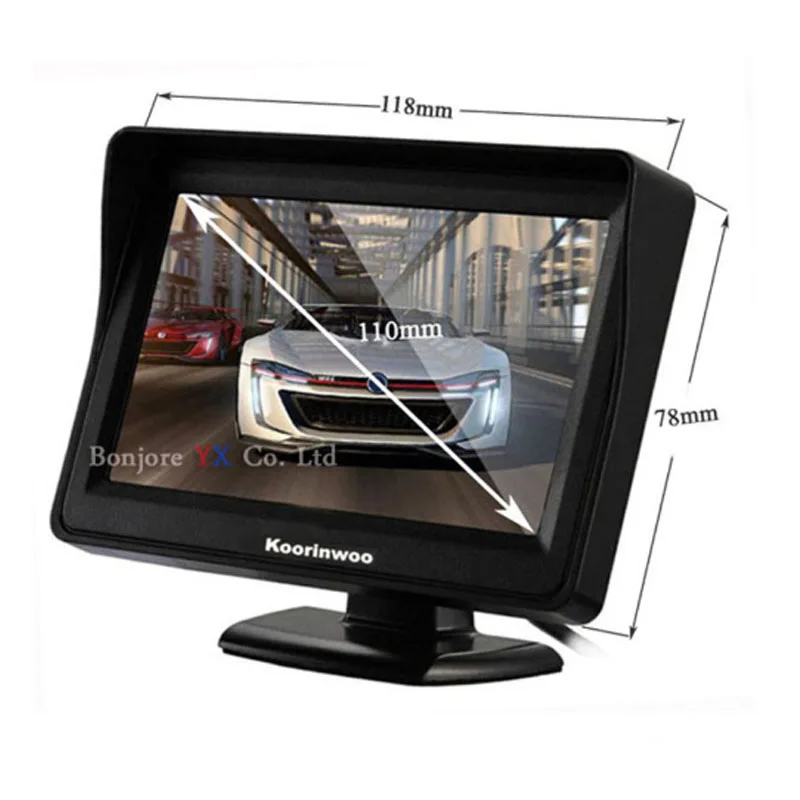 

Koorinwoo Car Parking Sensor Kit 4 Probes Parkmaster Trajectory Parking Camera Rear view Cam LED Car Monitor Car-detector Alert