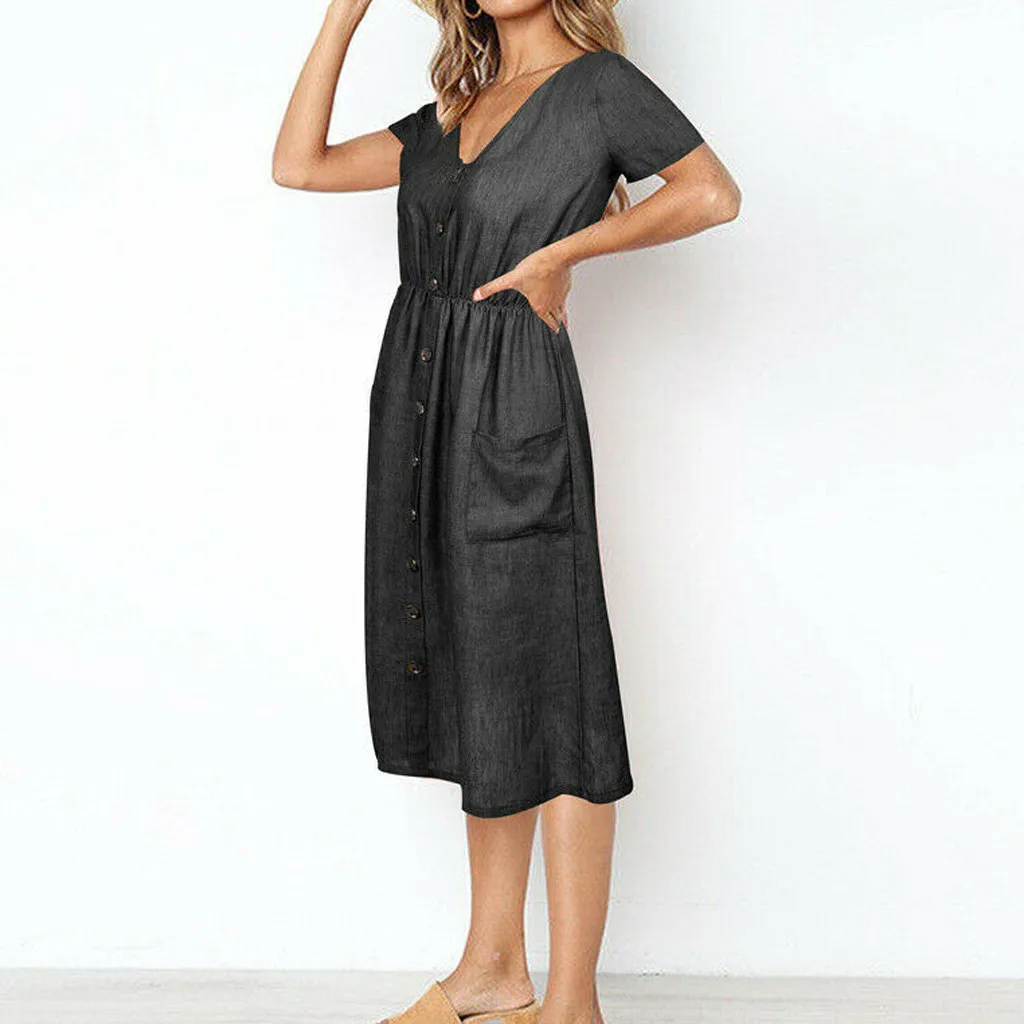 Женское платье на бретельках летнее пляжное средней длины из полиэстера с