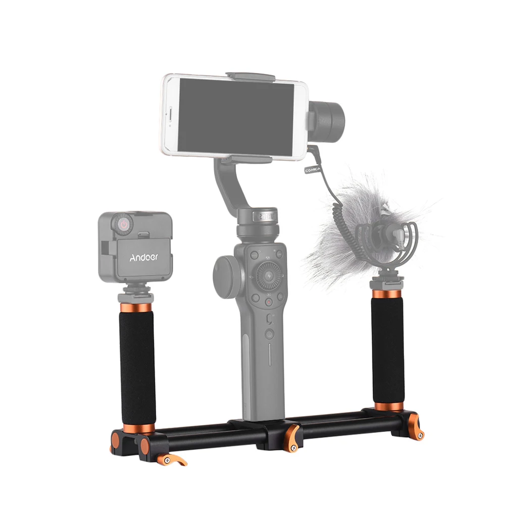 Andoer двойной ручной держатель-кронштейн с горячей обувью кардан 1/4 дюйма Винтовые