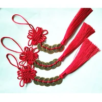 chinese knot pendants 10 pcs copper money tassel silk sewing tassel decorative key tassels for diy new year gift home decoration