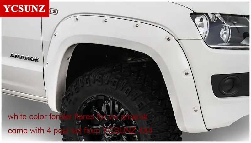 white 9 дюймов крыло вспышки автомобильные аксессуары черный крыло для Volkswagen Amarok 2009 2010 2011 2012 2013 двойная кабина - Цвет: white
