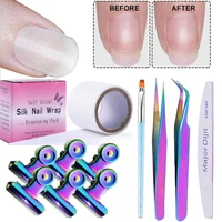 6pcset adhesive silk nail protector wrap fiberglass reinforce tools with symphony machine kit nail art tools