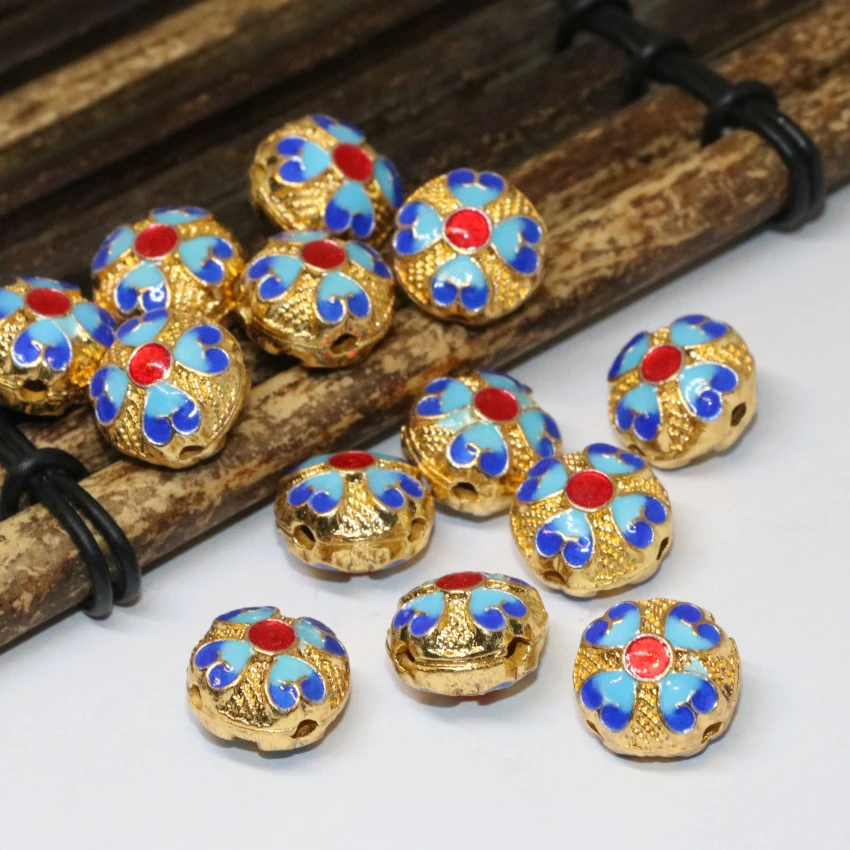 Модные китайские Подвески 12 мм бусины разделители из перегородчатой смолы