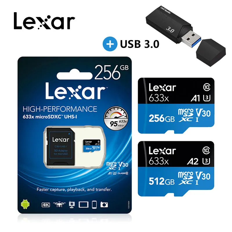 Lexar A2 512G TF карта класс 10 UHS-I U3 Micro SD карта 32G 64g 128G 256g MicroSD мобильный телефон камера движения высокоскоростная карта памяти
