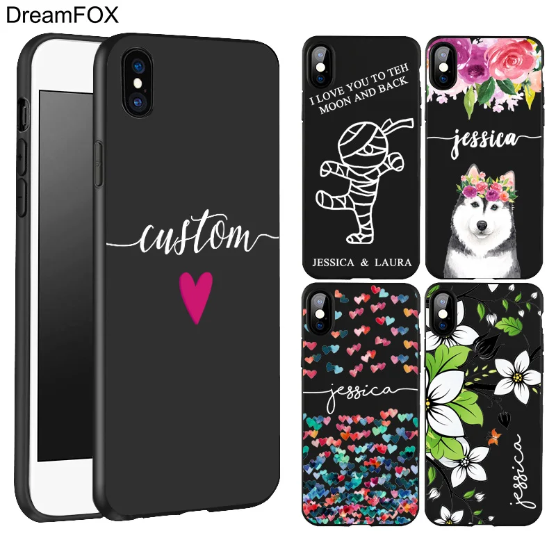 DREAMFOX персонализированные пользовательские имя текст Черный Мягкий ТПУ