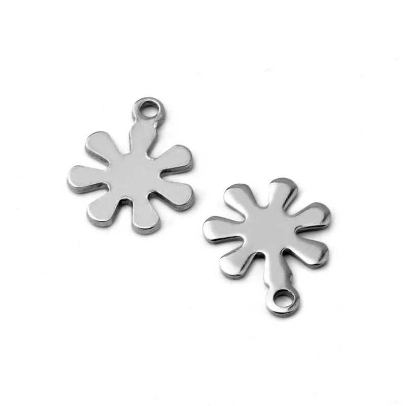 50pcs Stainless Steel Small Pendant Hanging Stars Flowers Starfish Bracelet Handmade DIY Jewelry Making Accessories Wholesale