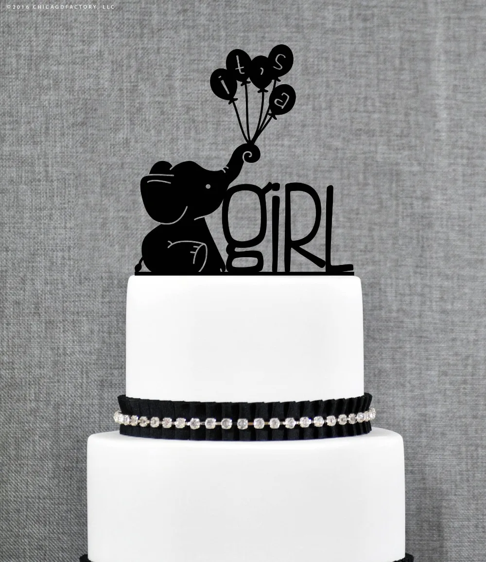 Милый торт для девочки детский душ со слоном знак декор ребенка пол раскрывает |