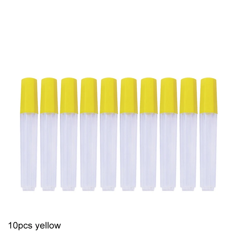 10pcs yellow 1 набор швейных коробок из фетра, бутылка для хранения игл, портативный полипропиленовый материал, прозрачный наполнитель, вязальная игла, менеджер, 5 цветов - Цвет: 10pcs yellow