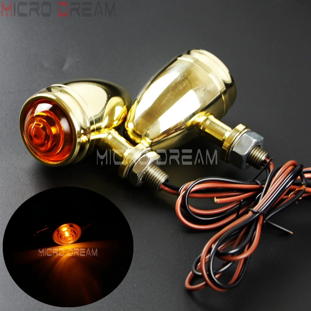 Винтажная прочная латунная световая лампа для мотоцикла поворотный сигнал