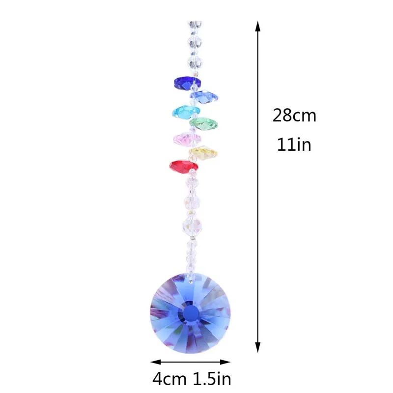 H & D Кристалл чакра Suncatcher круглый Подсолнух призмы кулон висит Радуга октогон