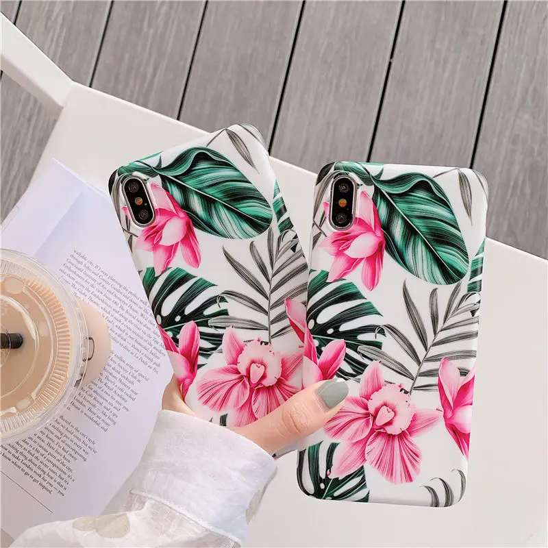 Чехол FLYKYLIN Art Leaf Flower для huawei Nova 3e 4e чехол на P30 Pro P20 Lite mate 20 Чехлы IMD силиконовый чехол с подставкой