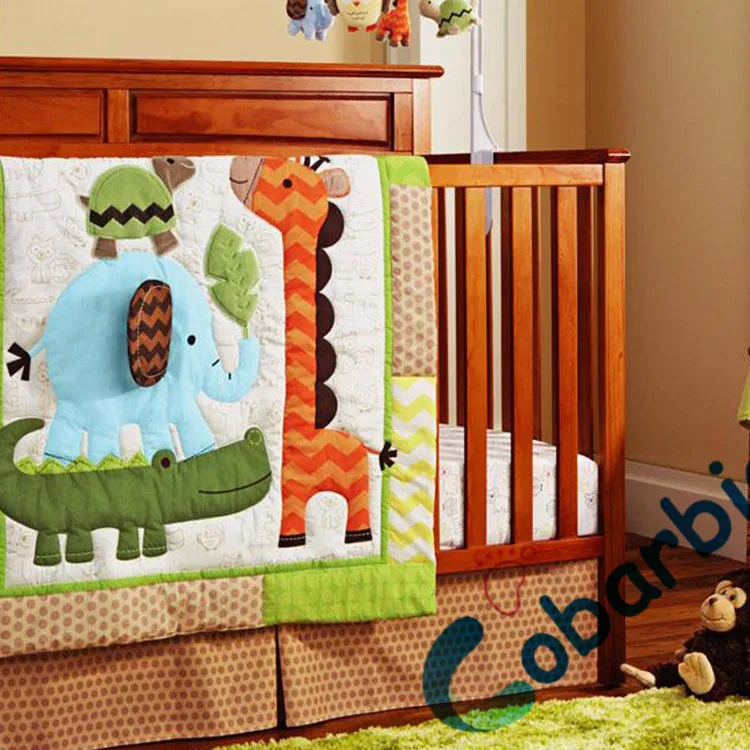 Хлопковые набор постельных принадлежностей для детской кроватки с вышивкой