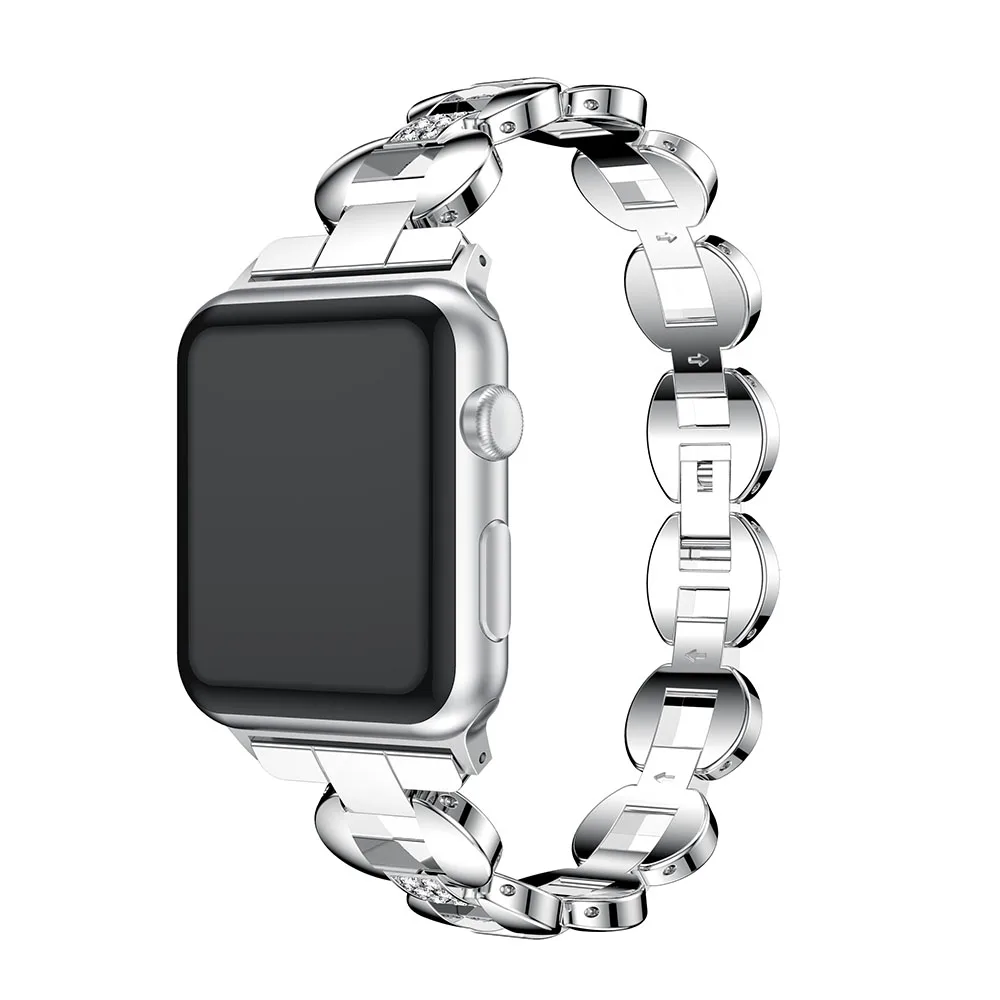 Стальной ремешок для часов Apple Watch Series 4 1 3 2 ремешок стальной ремешок для iWatch 42 38 40 44 мм Ремешки для наручных часов из нержавеющей стали