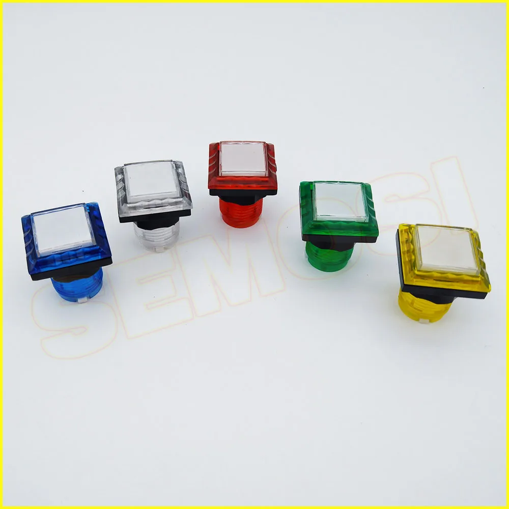 32 мм аркада со светодиодной подсветкой 12 В квадратная кнопка с