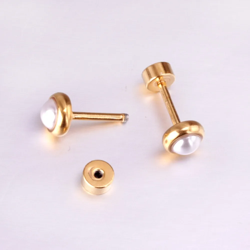 Женские полукруглые серьги гвоздики LUXUSTEEL золотистого/серебристого цвета размер