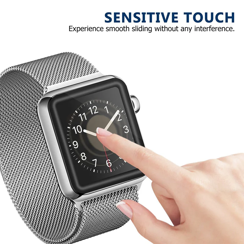 Для iWatch 42 мм 9 H мягкий край 3D полное покрытие из закаленного стекла Защитная пленка для экрана для Apple Watch 42 мм 38 мм серия 3 три 2 два 1