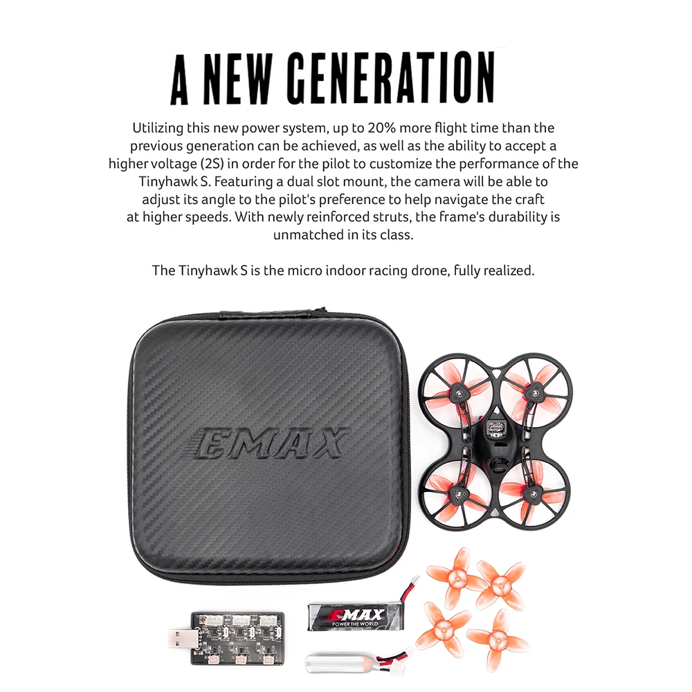 Emax Tinyhawk S /II 2S 300 мАч F4 OSD FPV гоночный Дрон с 600TVL CMOS камерой TH0802 15500KV бесщеточный