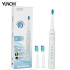 Зубная щетка Yunchi ультразвуковая аккумуляторная со сменными насадками и USB-зарядкой