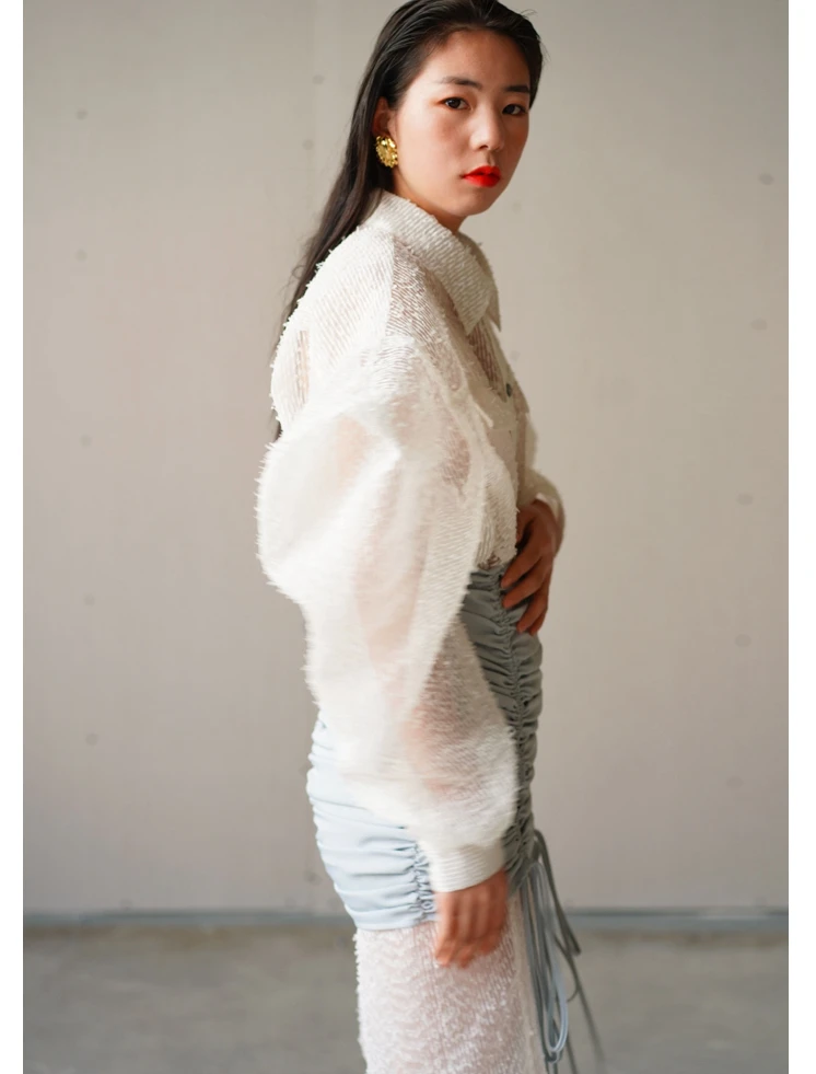 WHITNEY WANG 2019 Весенняя модная уличная дизайнерская стильная блузка с пышными