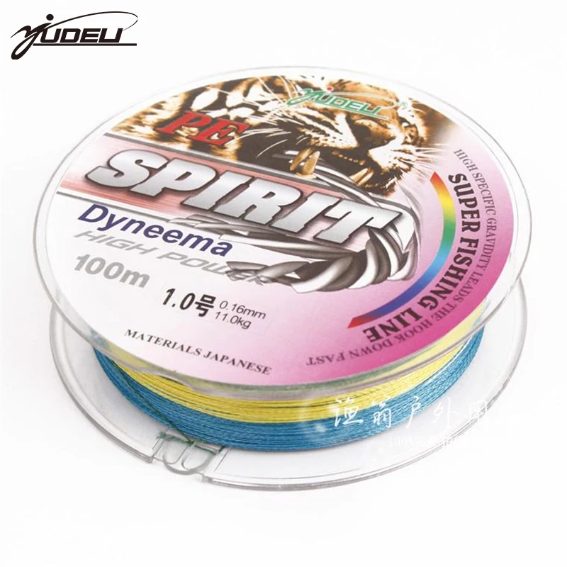 Плетеная рыболовная леска YUDELI 100 м 4 пряди 10 15 18 22 40 50 60 70 80 100lb|Рыболовные лески| |
