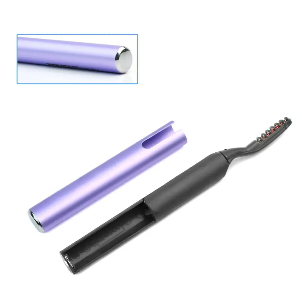 Мини Портативная электрическая плойка для завивки ресниц ручка фиолетовые