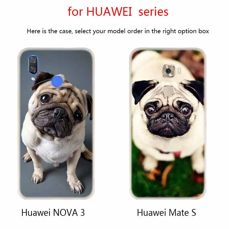 Милый чехол desire Pug мягкие силиконовые чехлы для Huawei Mate 10 Lite 20 Pro 20X S Y5 2017 Y9 2018 2019 NOVA 3
