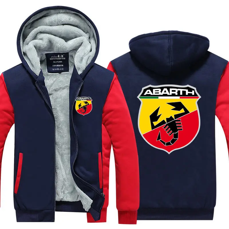 Abarth Толстовка для женщин мужские худи на молнии с капюшоном теплая шерсть Linner