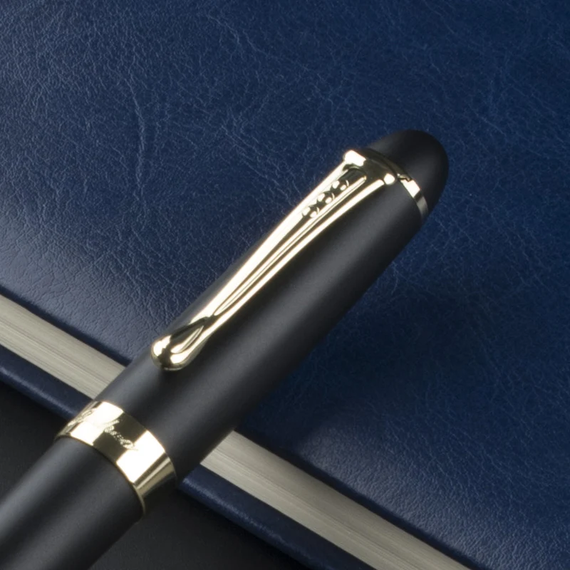 JINHAO X450 матовая черная металлическая шариковая ручка с золотым зажимом, школьные канцелярские принадлежности, Брендовые мужские шариковые ручки для письма, подарок A2