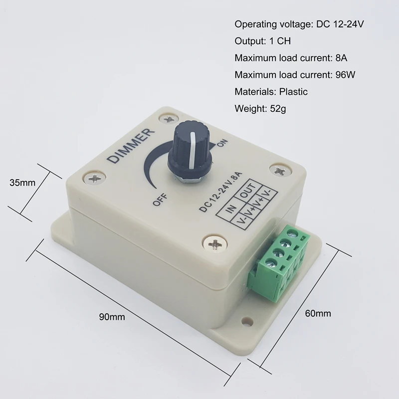 2021 Новое поступление 12V 24V светодиодный диммер переключатель 8A Напряжение