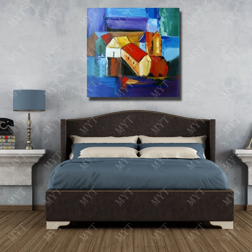 Деревенская жизнь пейзаж картина маслом ручной рисунок репродукция акриловая