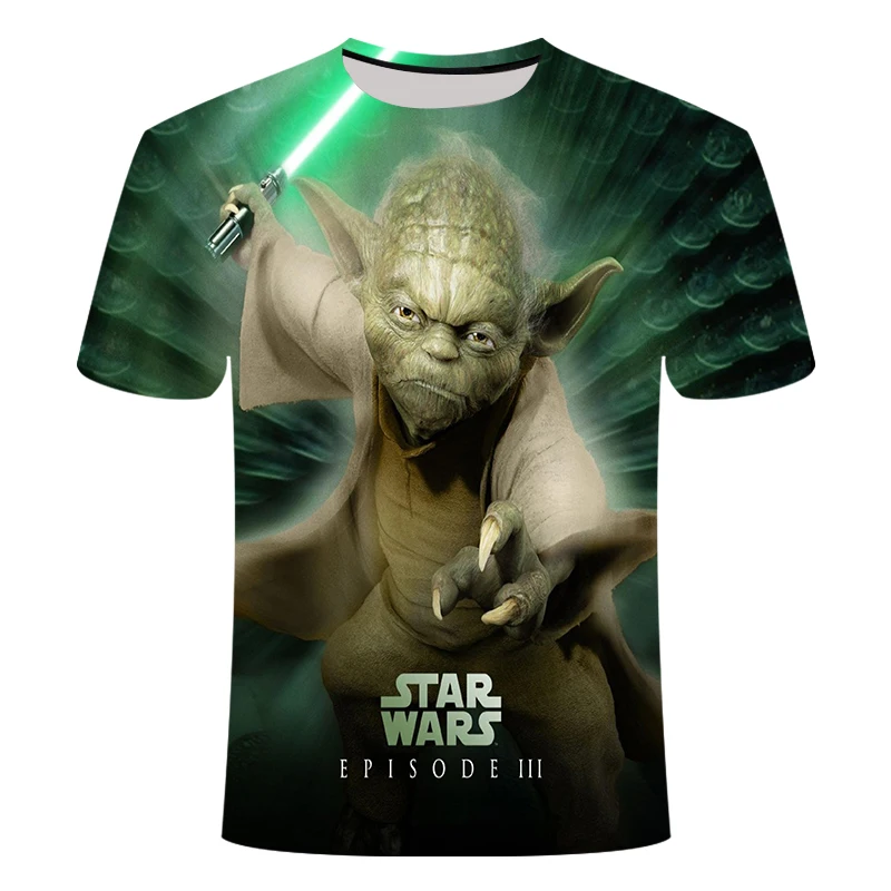 Новейшая футболка с 3D принтом Star Wars мужская и женская летняя коротким рукавом