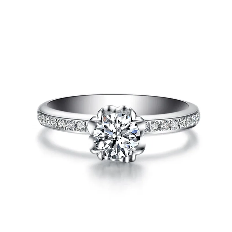 ZOCAI Дизайн Обручальные кольца натуральным diamond 0.3ct F-g/SI 18 К из белого золота(au750) алмаз подарок кольцо