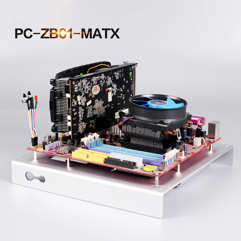 QDIY PC ZB01 Mini ITX/M ATX/ATX алюминиевый сплав стойки ПК Шасси Чехол горизонтальный