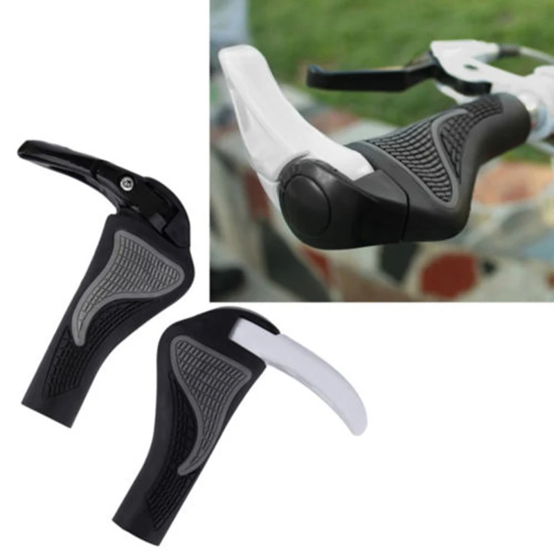 Bicycle Bike MTB Components Bar ends Handlebars Rubber handlegrip&amp Aluminum Barend Soft handlegrip Handle End Caps | Спорт и