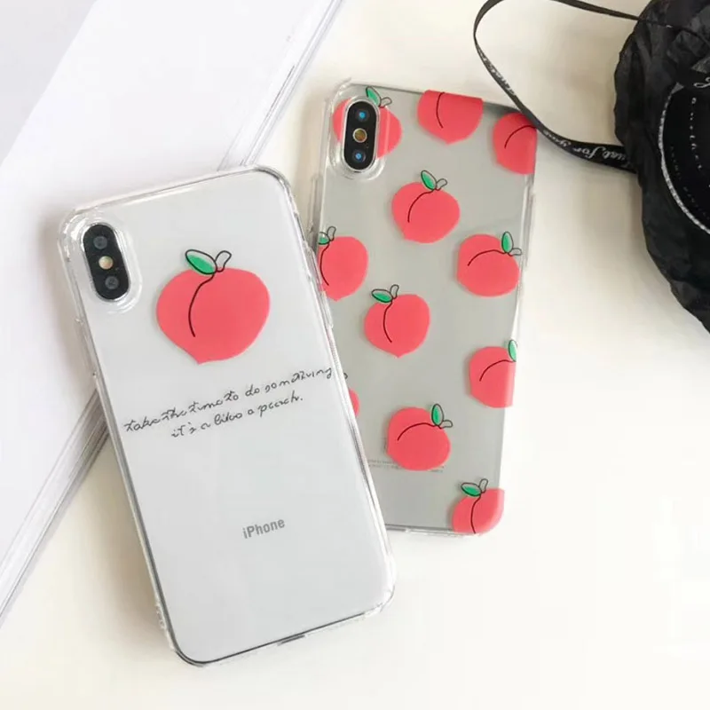 Чехол для телефона Boucho Lovely Fruit Peach iphone X чехлы 6 6S 7 8 Plus Ультратонкий Мягкий ТПУ