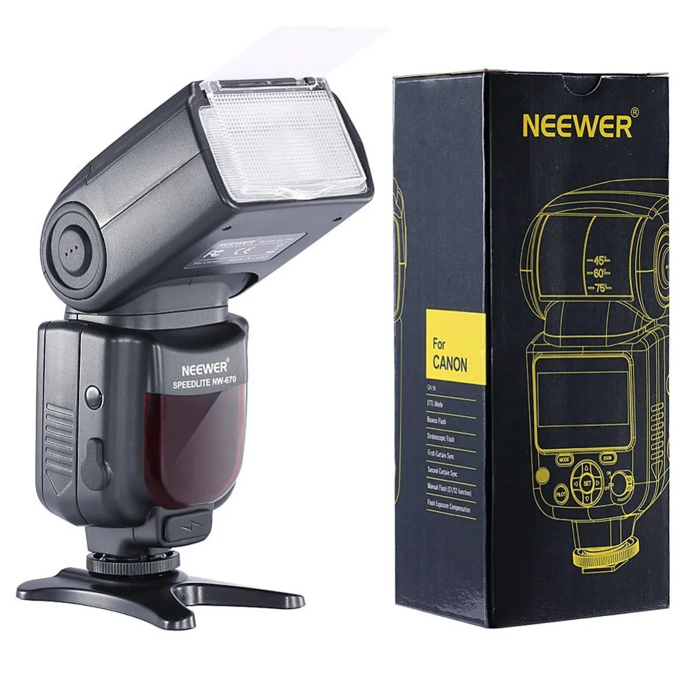 

Neewer NW-670 TTL Flash Speedlite with LCD Display for Canon 7D Mark II,5D Mark II III,IV,1300D,1200D1100D and Other Canon DSLR