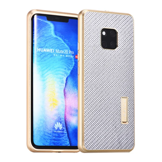 Gold Bumper Silver IMatch настоящий карбоновый и алюминиевый металлический чехол для huawei mate 20/Pro роскошный чехол с полной защитой для huawei mate 20 чехол - Цвет: Gold Bumper Silver